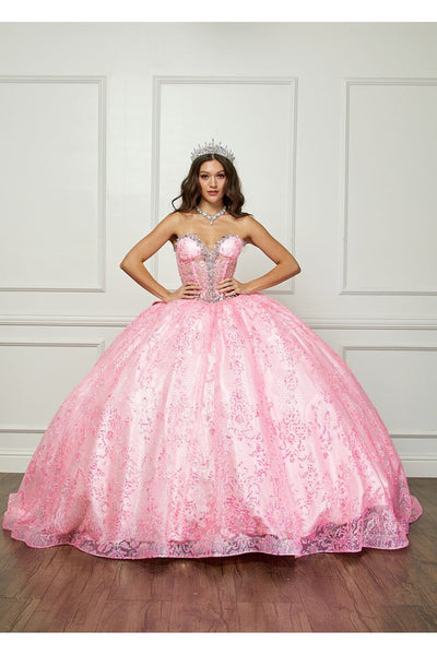 Strapless Sheer Corset Ball Gown by Bella Princess PQ1058