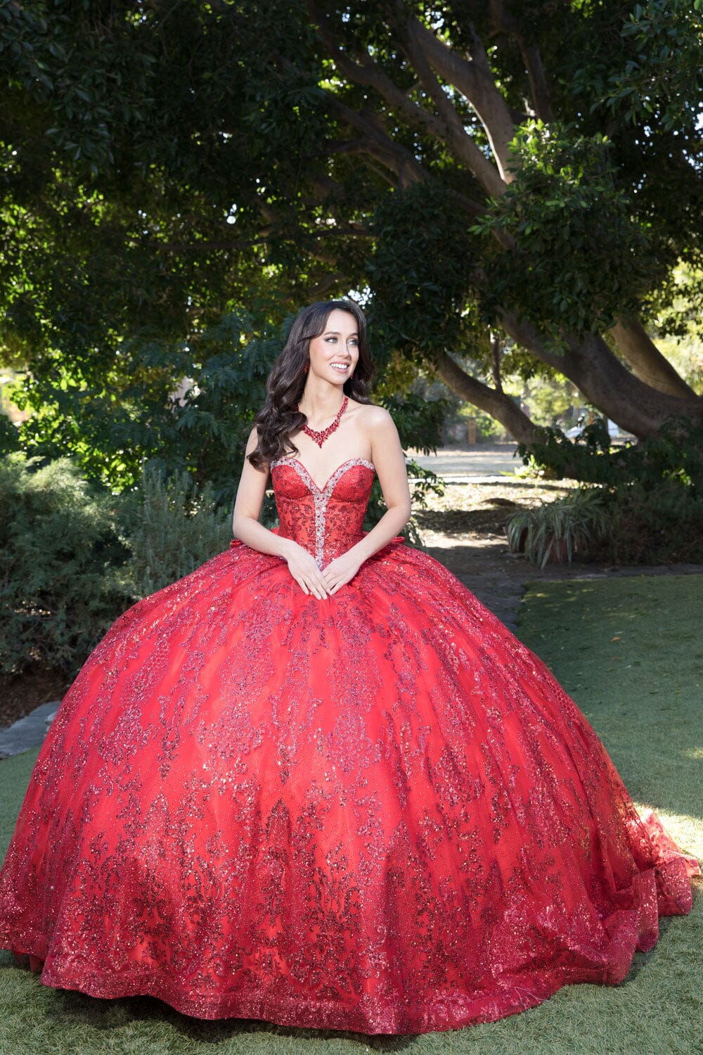 Strapless Sheer Corset Ball Gown by Bella Princess PQ1058