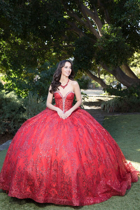 Strapless Sheer Corset Ball Gown by Bella Princess PQ1058