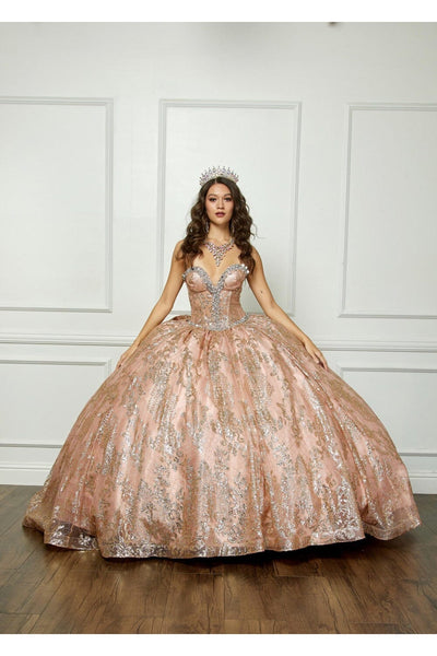 Strapless Sheer Corset Ball Gown by Bella Princess PQ1058