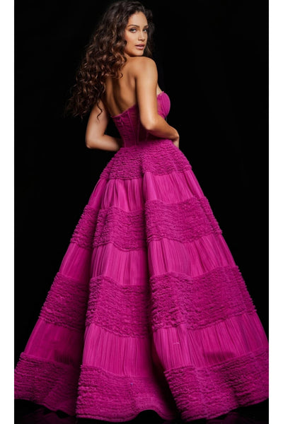 Strapless Sheer-Corset Jovani Ball Gown 37157 - Prom