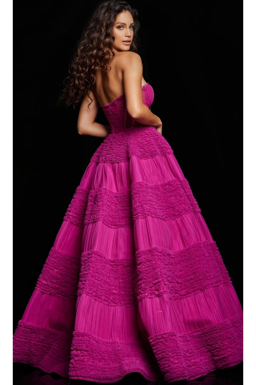 Strapless Sheer-Corset Jovani Ball Gown 37157 - Prom