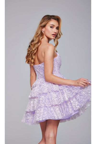 Strapless Short Ruffled Hoco Dress: Jovani 40030 - Apparel & Accessories > Clothing > Dresses