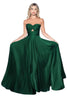 Strapless Sweetheart A-Line Dress 2025 Keyhole Satin Gown - HUNTER GREEN / 4 - Dress