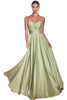 Strapless Sweetheart A-Line Dress 2025 Keyhole Satin Gown - SAGE / 4 - Dress