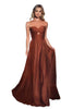 Strapless Sweetheart A-Line Dress 2025 Keyhole Satin Gown - SIENNA / 4 - Dress