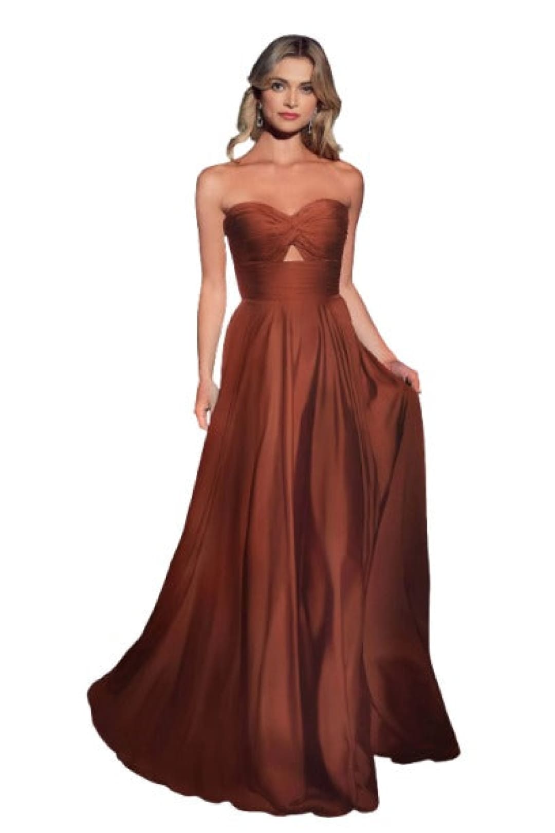 Strapless Sweetheart A-Line Dress 2025 Keyhole Satin Gown - SIENNA / 4 - Dress