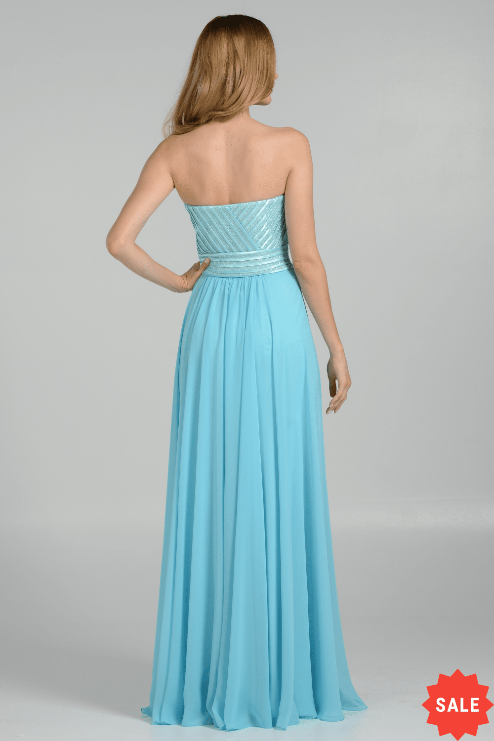 Poly USA Aqua Long Formal Dresses