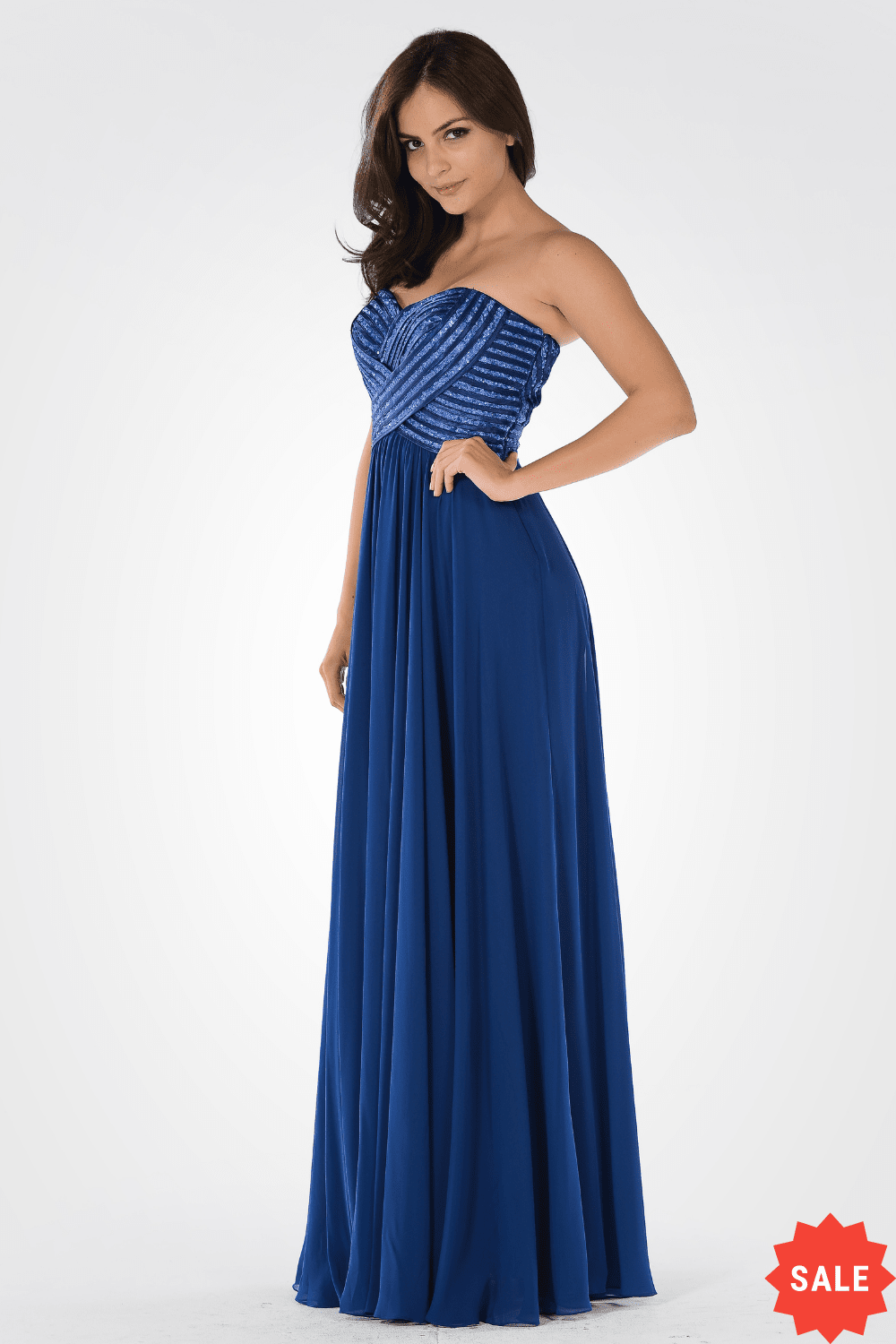 Poly USA Navy Long Formal Dresses