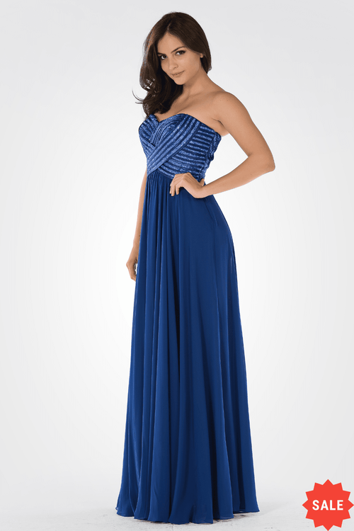 Poly USA Navy Long Formal Dresses