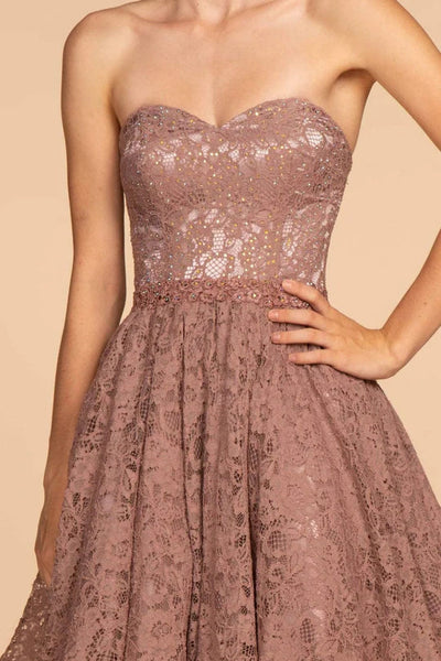 Strapless Sweetheart Short Lace Dress by Elizabeth K GS1611 - Short Cocktail Dresses