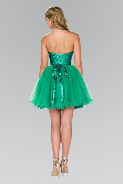 Strapless Sweetheart Tulle Short Dress by Elizabeth K GS1050 - Short Cocktail Dresses