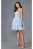 Strapless Tiered A-Line Short Dress by Juliet JT918S - Dress