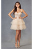 Strapless Tiered A-Line Short Dress by Juliet JT918S - Dress