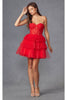 Strapless Tiered A-Line Short Dress by Juliet JT918S - Dress