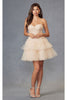 Strapless Tiered A-Line Short Dress by Juliet JT918S - Dress