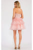 Strapless Tiered A-Line Short Dress by Juliet JT918S - Dress