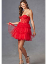 Valentine's Day Dress in Red Cute Vday Outfit & Plus Size by JT918S