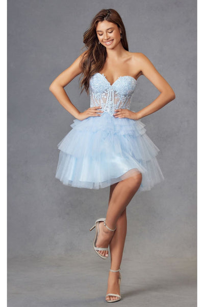 Dama Dresses for Quinceanera in Light Blue Style JT918S Quince Outfit