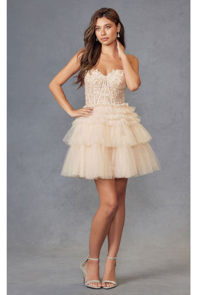 Valentine's Day Dress in Champagne Cute Vday Outfit & Plus Size by JT918S