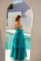 Strapless Tiered A-line Slit Gown by Juliet JT2542S - Long Formal Dresses