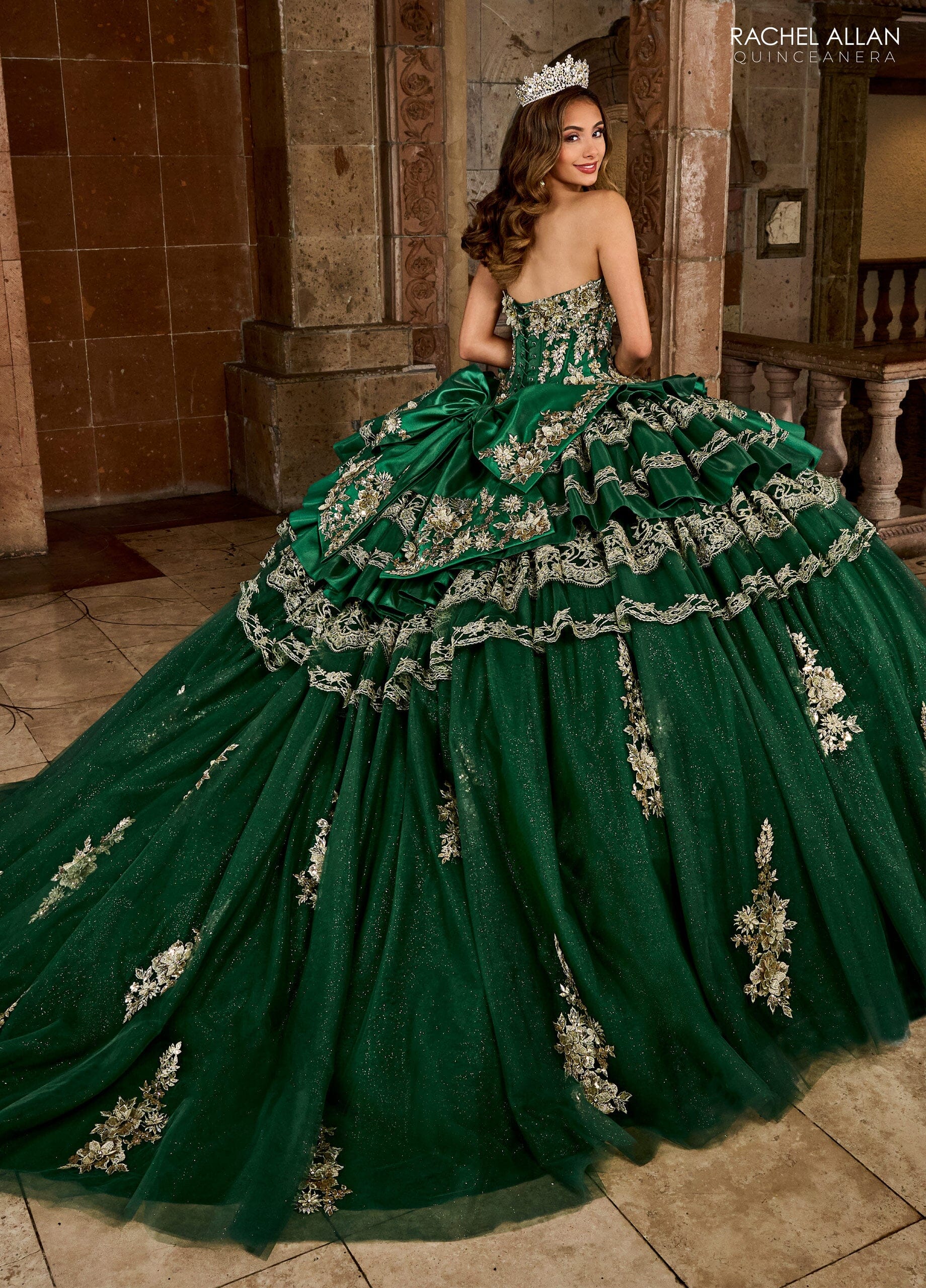 Rachel Allan RQ5003 Strapless Tiered Quinceanera Dress