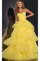 Strapless Tulle Prom Ball Gown: Jovani 40394 - Yellow / 00 - Apparel & Accessories > Clothing > Dresses
