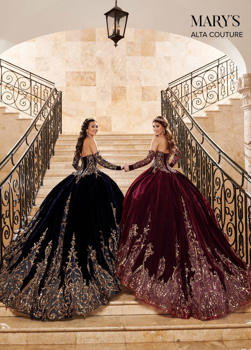 Alta Couture MQ3051 Strapless Velvet Quinceanera Dress