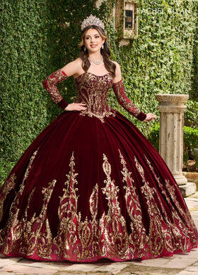 Alta Couture MQ3051 Strapless Velvet Quinceanera Dress