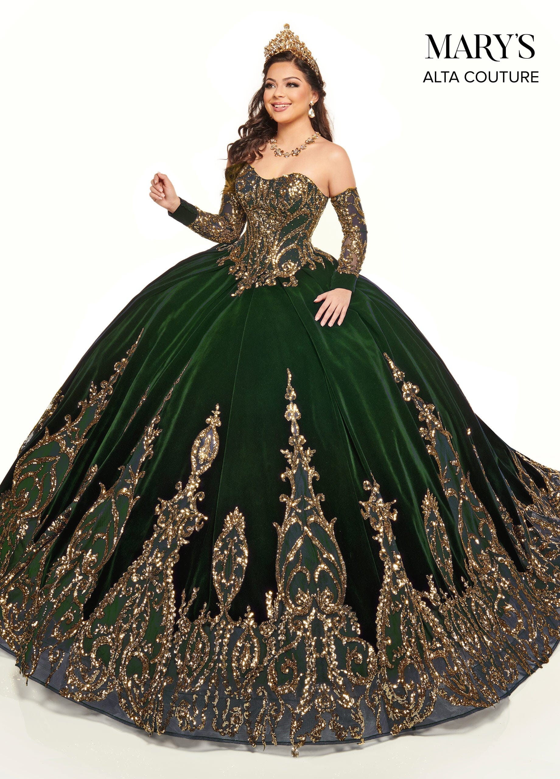 Alta Couture MQ3051 Strapless Velvet Quinceanera Dress