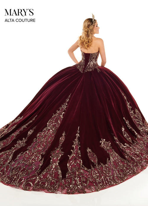 Alta Couture MQ3051 Strapless Velvet Quinceanera Dress