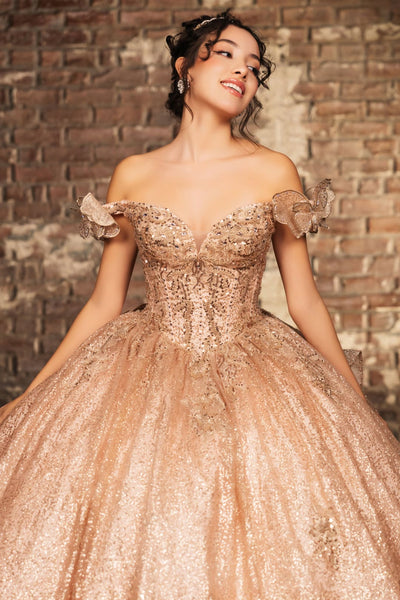 Sweet 16 Dress Off Shoulder Floral Lace Prom Gown By Layla K LK265 - Dress