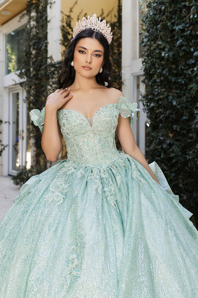 Sweet 16 Dress Off Shoulder Floral Lace Prom Gown By Layla K LK265 - Dress