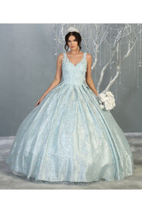 Sweet 16 Floral Ball Gown - BABY BLUE / 2