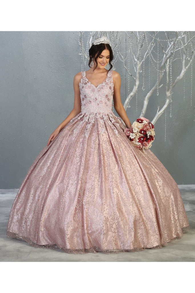 Sweet 16 Floral Ball Gown - MAUVE / 2