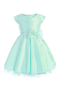 Little Girl Dress with Oversized Bow - LAK711 - MINT / 2