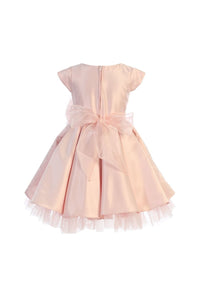 Little Girl Dress with Oversized Bow - LAK711 - PETAL PINK / 2