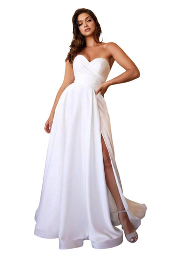 Sweetheart Bodice Bridal Gown 2025 Elegant Satin Wedding Dress - Prom