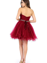 Strapless Mesh Cocktail Party Dress MQ1283