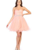 Strapless Mesh Cocktail Party Dress MQ1283