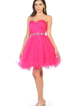 Strapless Mesh Cocktail Party Dress MQ1283