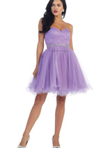 Strapless Mesh Cocktail Party Dress MQ1283