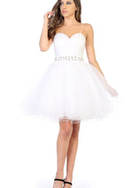 Strapless Mesh Cocktail Party Dress MQ1283