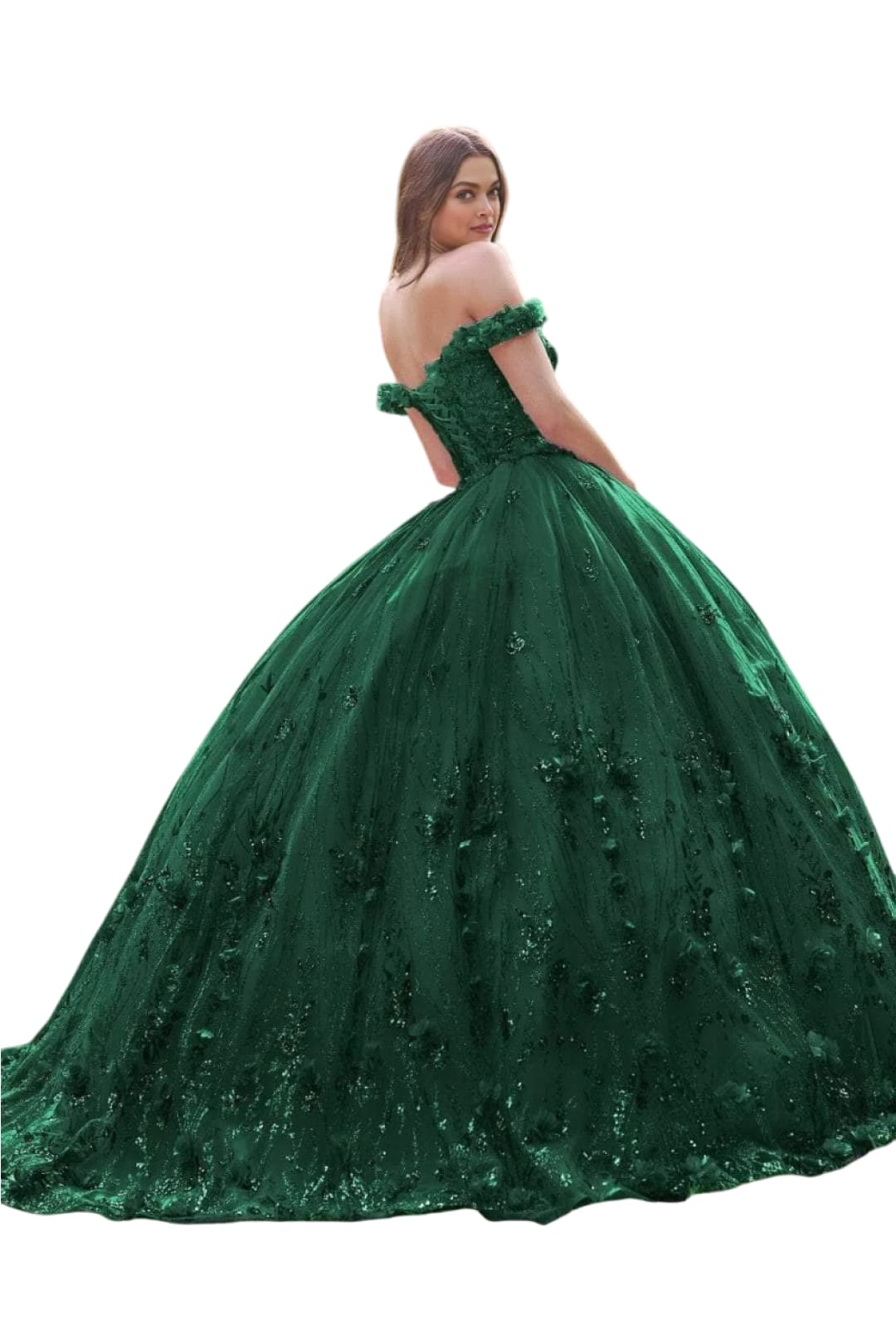 Sweetheart Floral Appliquéd Ballgown 2025 Elegant Evening Dress - Emerald / XS - Prom