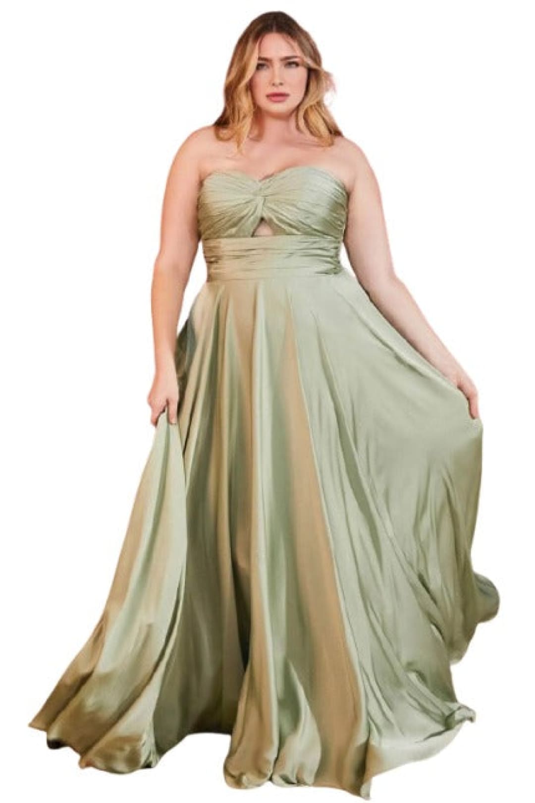 Sweetheart Knotted Evening Gown 2025 Elegant Formal Dress - Sage / 16 - Prom