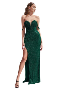 Sweetheart Off Shoulder Prom Dress 2025 Sexy Formal Evening Gown - EMERALD GREEN / 4 - Dress