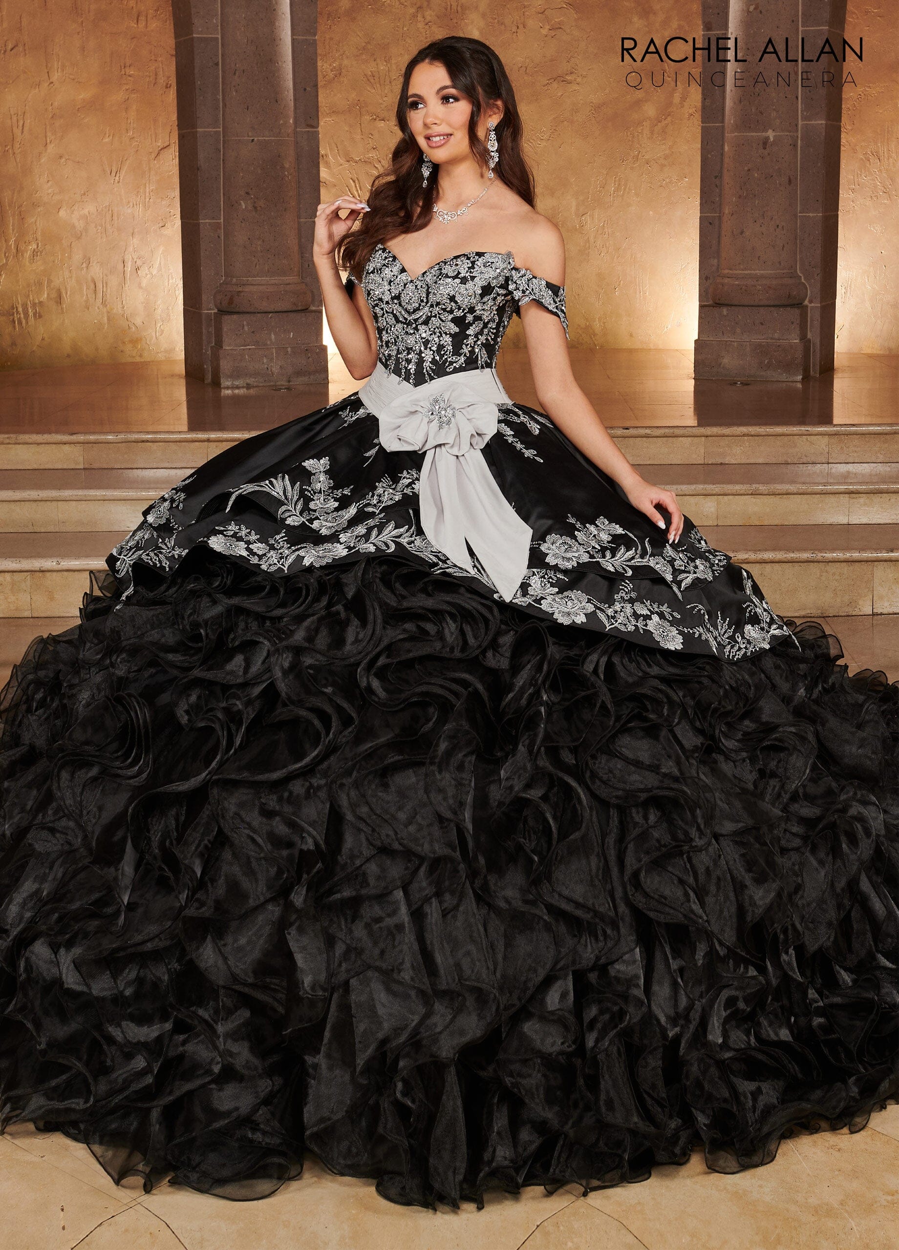black and silver quince dresses CHF3039 Lily's Black/Silver Quinceanera Dress