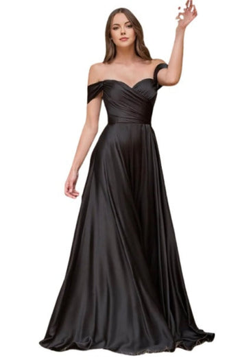 Sweetheart Satin Evening Gown 2025 Elegant Formal Dress - Black / 2 - Prom