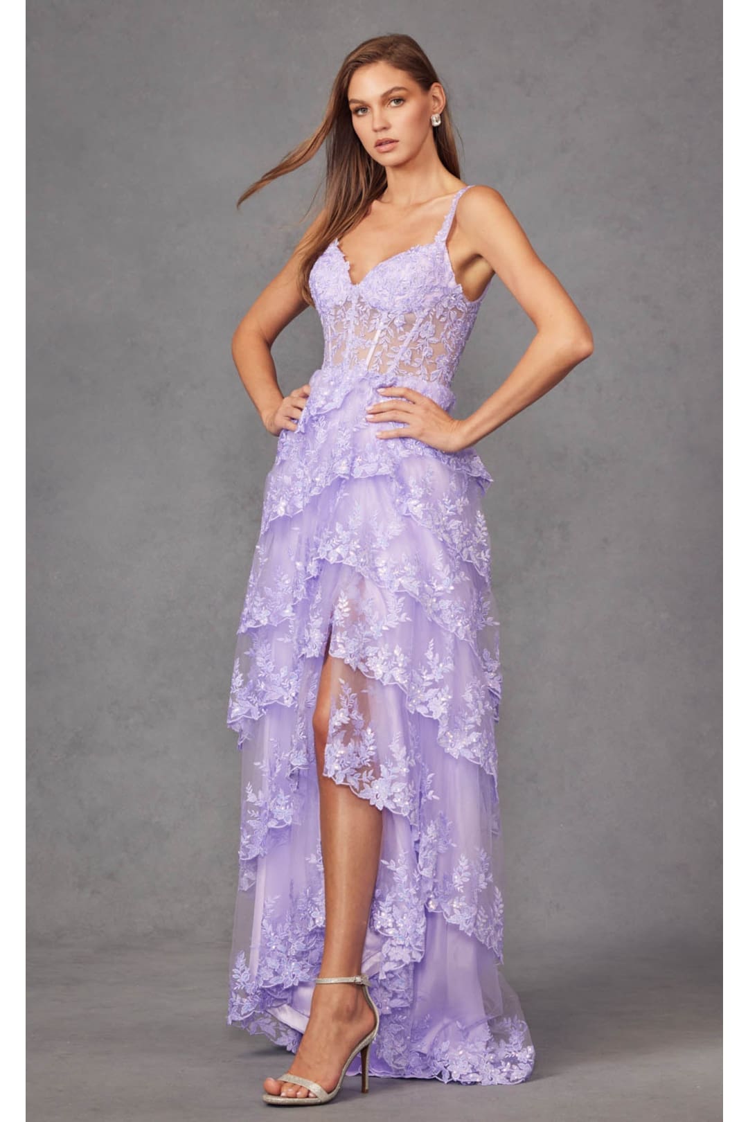 Sweetheart Sequin Appliqué Prom Gown by Juliet JT2463A - Dress