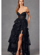 Sweetheart Sequin Appliqué Prom Gown by Juliet JT2463A